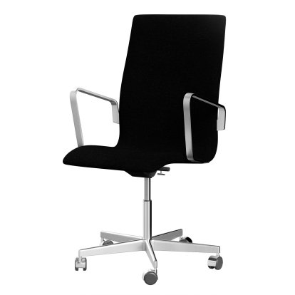 Oxford Bürodrehstuhl, Mit Armlehnen, Mittelhoher Rücken, Rollfuß, Hallingdal 65, 180 - Charcoal