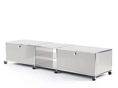 USM Haller TV-Lowboard XL auf Rollen, Lichtgrau RAL 7035