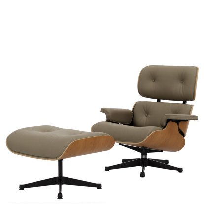 Eames Lounge Chair & Ottoman - Natural Edition, Kirsche, natur, Leder Natural F, dark sand, Poliert, Seiten schwarz