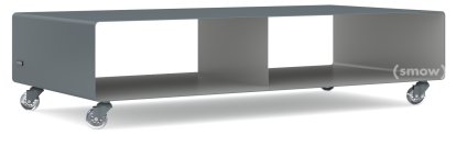 TV Lowboard R 200, Zweifarbig, Basaltgrau (RAL 7012) - Weißaluminium (RAL 9006), Transparentrollen