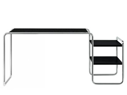 S 285/1 - S 285/2 Schreibtisch, Esche gebeizt schwarz, S 285/1: 2 Fachböden rechts außen