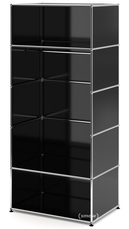 USM Haller Garderobe M mit Kleiderstange Typ 2, Graphitschwarz RAL 9011