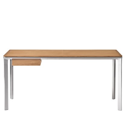 Work 432 Tisch, Eiche hell / Leder camel, Mit Schublade