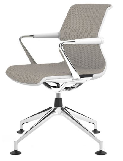 Unix Chair Viersternfuß, Diamond Mesh soft grey, Soft grey