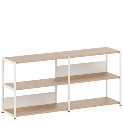 Unit Sideboard Holz, Offen, Eiche / Creme weiß