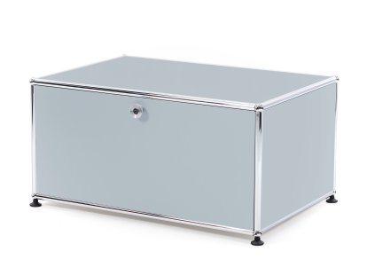 USM Haller Druckercontainer, 75 cm, USM mattsilber, Mit Füßen