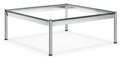 USM Haller Couchtisch, 100 x 100 cm, Glas, Transparent