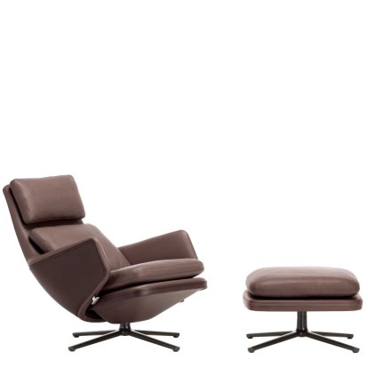 Grand Relax Loungesessel, Mit Ottoman, Leder Premium F, kastanie, Basic dark, 41,5 cm