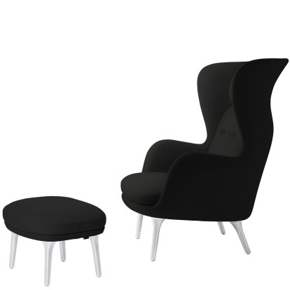 Ro Sessel, Christianshavn 1175 - Black Uni, Mit Fußhocker