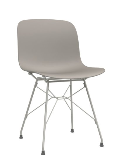 Troy Stuhl, Beige, Weiß lackiert