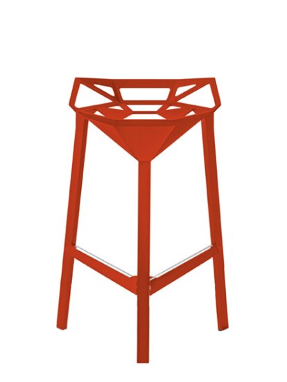 Stool_One Hocker, 670 mm Küchenhöhe, Rot matt (5085)