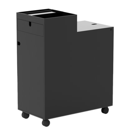 Next Rollcontainer, H 76 cm, Schwarz, Mit Tür