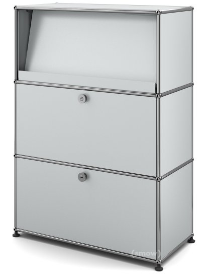 USM Haller Highboard M mit Schrägtablar, USM mattsilber