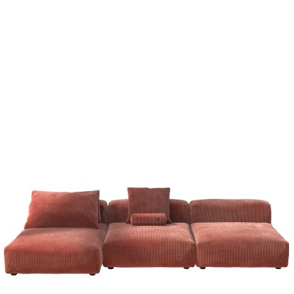 Vetsak Sofa Set 4, Cord velours - Brick, Mit Kissen