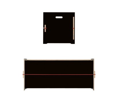 Trude Truhe, Große Trude (H 45 x B 105 x T 45 cm), FU (Sperrholz, Birke) schwarz