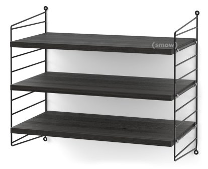 String System Wandregal S, 30 cm, Schwarz, Eschefurnier schwarz