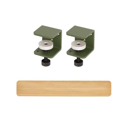 Tiptoe Wandregal Eiche massiv, Wandregal 120 cm, Rosmaringrün