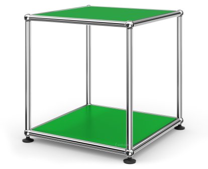 USM Haller Beistelltisch 35, Oben und unten Metall, USM grün