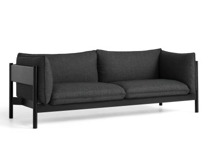 Arbour Sofa, Re-wool 198 - schwarz/natur, Buche schwarz lackiert