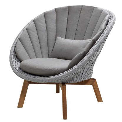 Peacock Loungesessel, Medium flat soft Rope -Light grey, Natté - Taupe