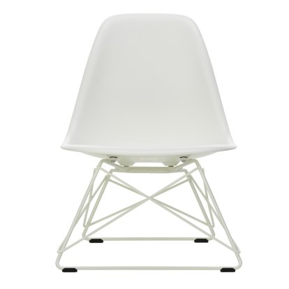 Eames Plastic Side Chair LSR, Weiß RE, Ohne Polsterung, Pulverbeschichtet weiß