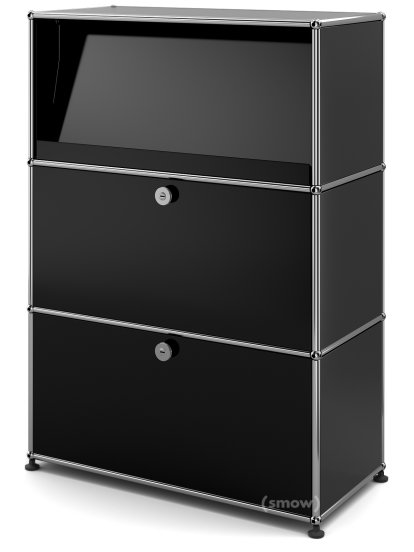 USM Haller Highboard M mit Schrägtablar, Graphitschwarz RAL 9011