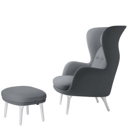 Ro Sessel, Christianshavn 1170 - Light Grey Uni, Mit Fußhocker