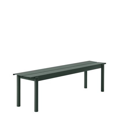 Linear Steel Bank, L 170 x B 39 cm, Dark green