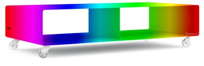 TV Lowboard R 200, Zweifarbig, Wunschfarbe zweifarbig (RAL Classic), Transparentrollen