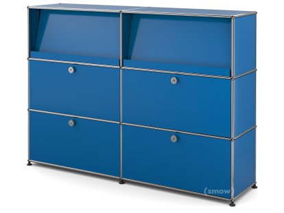 USM Haller Highboard L mit Schrägtablaren, Enzianblau RAL 5010