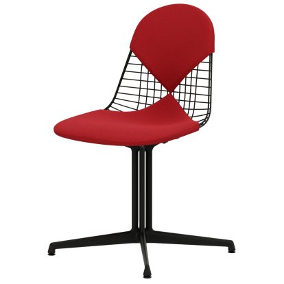 Wire Chair DKL, Beschichtet basic dark, Sitz- und Rückenkissen (Bikini), Rot / poppy red