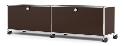 USM Haller TV-/HiFi-Lowboard, individualisierbar, USM braun, Mit 2 Klappen, Ohne Kabeldurchlass