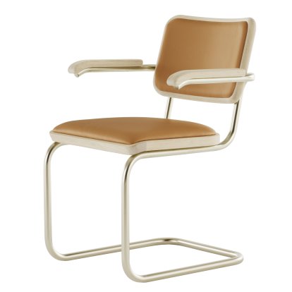 JS . Thonet - S 64 P/V Nordic Freischwinger, Nordic 02 - Leder, burnt walnut