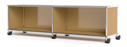 USM Haller TV-/HiFi-Lowboard, individualisierbar, USM beige, Offen, Ohne Kabeldurchlass