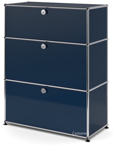 USM Haller Kommode mit 3 Schubladen, H 95 + 4 x B 75 x T 35 cm, Stahlblau RAL 5011