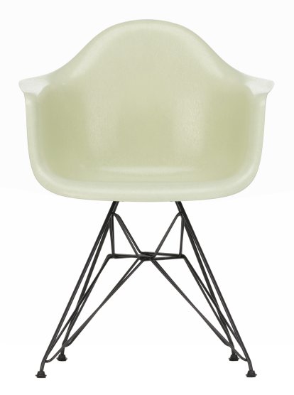 Eames Fiberglass Armchair DAR, Eames parchment, Basic dark