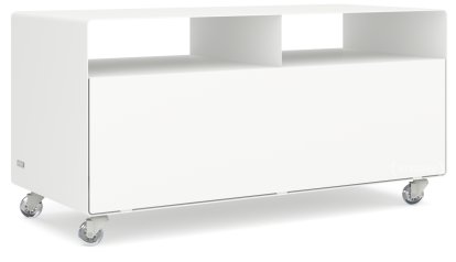 TV Lowboard R 108, Reinweiß (RAL 9010), Transparentrollen