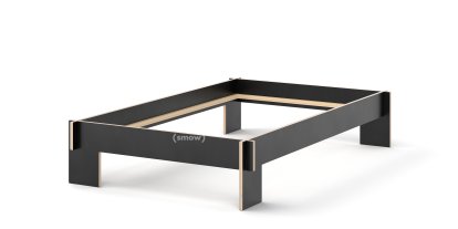 Siebenschläfer Bett, 120 x 200 cm, Ohne Kopfteil, Schwarz, Ohne Lattenrost