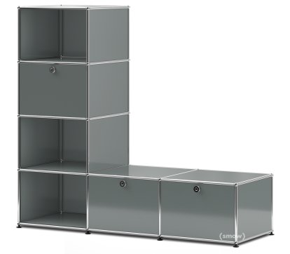 USM Haller Garderobenregal/Bank, Mittelgrau RAL 7005