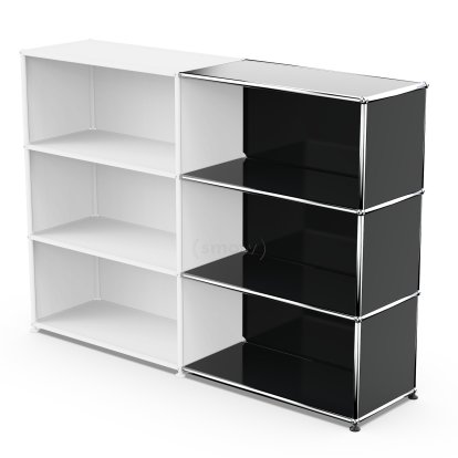 USM Haller Anbaupaket Horizontal 3, Graphitschwarz RAL 9011, 35 cm