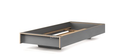 Flai Bett, 90 x 200, Ohne Kopfteil, CPL anthrazit, Ohne Lattenrost