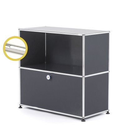 USM Haller E Sideboard M mit Fachbeleuchtung, Anthrazitgrau RAL 7016, Kaltweiß
