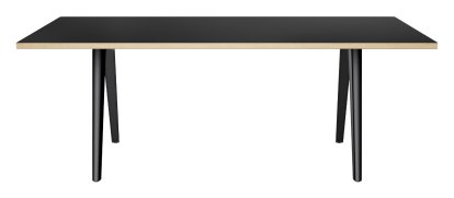 1500, HPL Schichtstoff schwarz mit Eichenkante, Schwarz