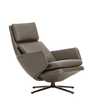 Grand Relax Loungesessel, Ohne Ottoman, Leder Premium F, umbragrau, Basic dark, 41,5 cm