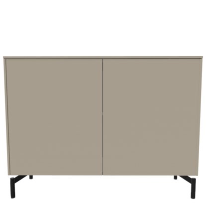 Aventa Sideboard mit Türen, 120 cm, 3 Höhenraster, Melamin steingrau, Metallfüße