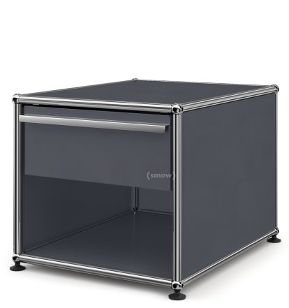 USM Haller Nachttisch mit Schublade, Anthrazitgrau RAL 7016, Klein (H 39 x B 42,5 x T 53 cm)
