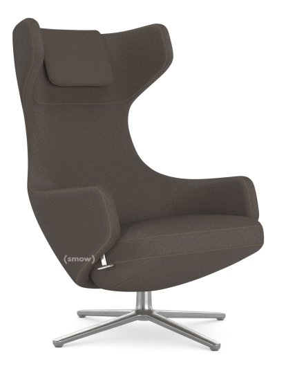 Grand Repos Loungesessel, Sessel Grand Repos, Stoff Cosy 2 Muskat, 40 cm, Poliert