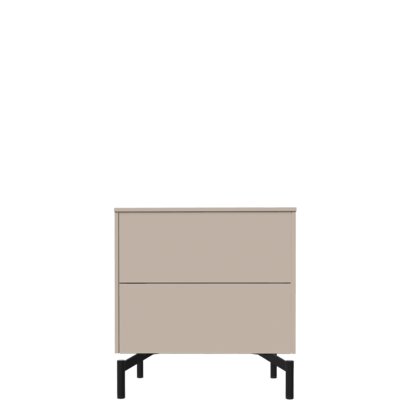 Aventa Sideboard mit Schubkasten, 60 cm, 2 Höhenraster, Melamin kaschmirgrau, Metallfüße