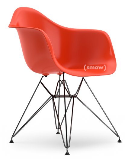 Eames Plastic Armchair DAR, Rot (poppy red), Ohne Polsterung, Ohne Polsterung, Standardhöhe - 43 cm, Beschichtet basic dark