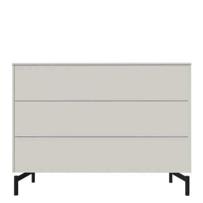 Aventa Sideboard mit Schubkasten, 120 cm, 3 Höhenraster, Melamin weiß, Metallfüße